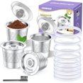 thumbnail image 1 of Reusable K Cups with 20pcs Silicone Gaskets: Stainless Steel Reusable Coffee Pods - Dual-Mesh Refillable Coffee Filter for Richer Coffee NO Grit, 1 of 7