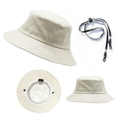 Narwey Bucket Hat Packable Travel Blank Cotton Beach Sun Hat Outdoor - Mens Off-White, L