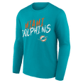 thumbnail image 2 of Men's Aqua Miami Dolphins Hustle Long Sleeve T-Shirt, 2 of 3