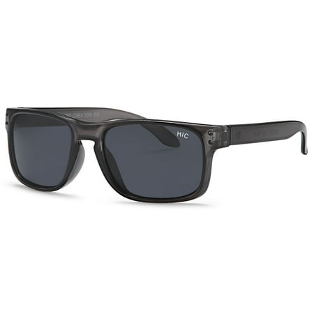 Smoked Grey Lens - Hawaiian Island Creations Active Florida Kids Polarized Polycarbonate Sunglasses - Transparent Gray Frame / Smoke Lenses