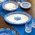 thumbnail image 2 of STP GOODS Hanukkah Porcelain Oval Serving Plate 15.6x11" (39.7x28 cm) Bone China Oval Serving Platter, Blue and White, 2 of 5