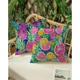 thumbnail image 3 of Summer Pillow Covers 18x18 Inch - Vibrant Citrus and Tropical Flowers Pattern, Colorful Decorative Cushion Cases for Bright Home Decor, Suitable for Living Room and Outdoor Spaces, 3 of 6