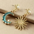thumbnail image 5 of EOEMY Moon Star 925 Silver Drop Earrings Creative Cubic Zirconia Women Jewelry A Pair-Moon&Amp;Sun, 5 of 6