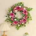 thumbnail image 4 of Front Door Flower Wreath,Fragrant Flowers Garland,Outdoor Door Decoration,Porch Flowers,Money Plant Decor,Spring Summer Wreath,Handmade Floral Decoration,Colorful Tulip Wreath,Romantic Door Ornament, 4 of 6