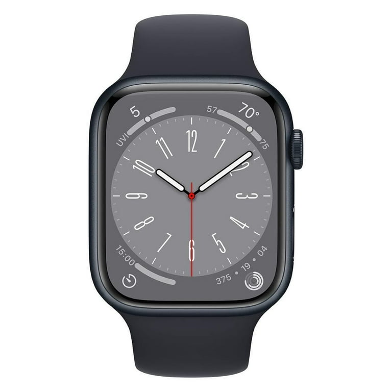 Apple, Watch Series 8 GPS Cellular, 45mm Midnight Aluminum, Silver