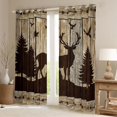 thumbnail image 2 of Homewish Rustic Hunting Adult Curtains Pack of 2 (42x84 Each), Jungle Deer Moose Animal Curtains Blackout, Old Barn Door Bedroom Curtains, Window Curtains Bedroom Decor, 2 of 6
