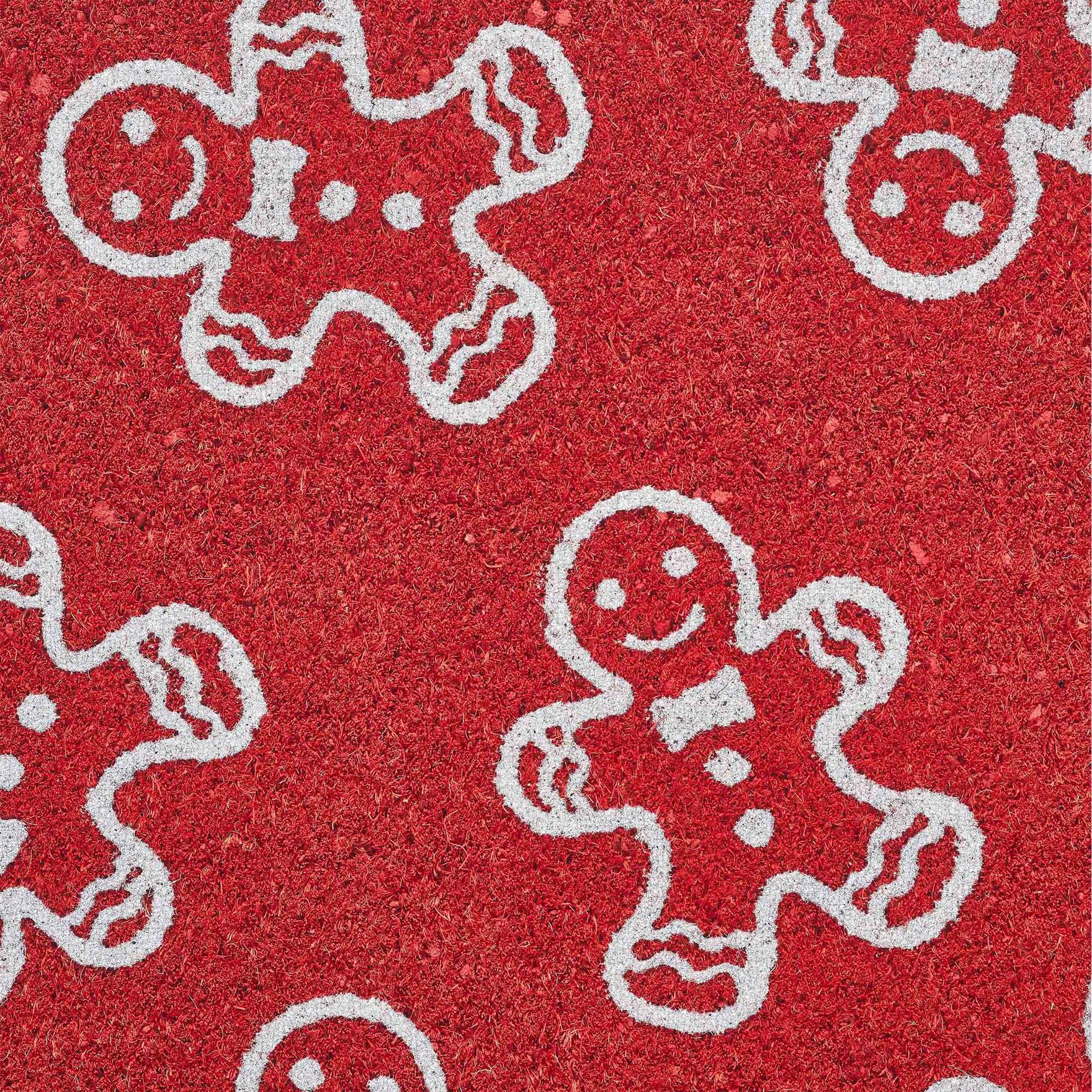 VCNY Home Red Gingerbreads Outdoor Coir Doormat, 18" x 30"