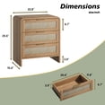 thumbnail image 3 of Mesa de cama de madera curva ancha de 22,8" con 3 cajones, almacenamiento moderno para el dormitorio, 3 of 5