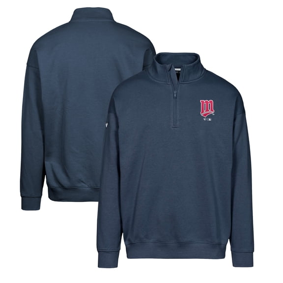 Men's Levelwear Navy Minnesota Twins Murray Core Logo Quarter-Zip Pullover Top