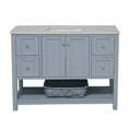 thumbnail image 3 of KBC Lakeshore 48" Wood Bathroom Vanity w/ Engineered Carrara Stone - Powder Blue, 3 of 6