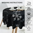 thumbnail image 6 of ZICANCN Round Table Cloths 60 Inch, White Snowflakes Table Cover Waterproof Washable Outdoor Picnic Tablecloth, 6 of 8