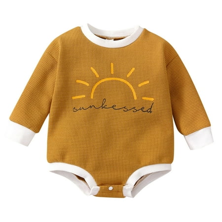 

Larisalt Infant Fall Overall Romper Boys Newborn Infant Baby Girl Romper Onesie Footed Romper Ruffle Jumpsuit Cute Fall Winter Outfit Clothes Brown