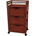 thumbnail image 2 of 31" Natural Fiber Chest of Drawers on Wheels - Mahogany, 2 of 2