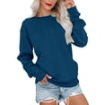 thumbnail image 2 of Pink Season Women Sweatshirt Round Neck Long Sleeve Trendy Versatile Skin-touch Everyday Wearing Polyester Solid Color Women Pullover Streetwear, 2 of 8