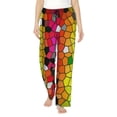 thumbnail image 2 of Lsque Colorful Tie Dye Stained Glass 1 Print Women's Pajama Pants, Lounge Pant - Comfortable Home Wear,Elastic Waistband, Stylish Design-Medium, 2 of 9