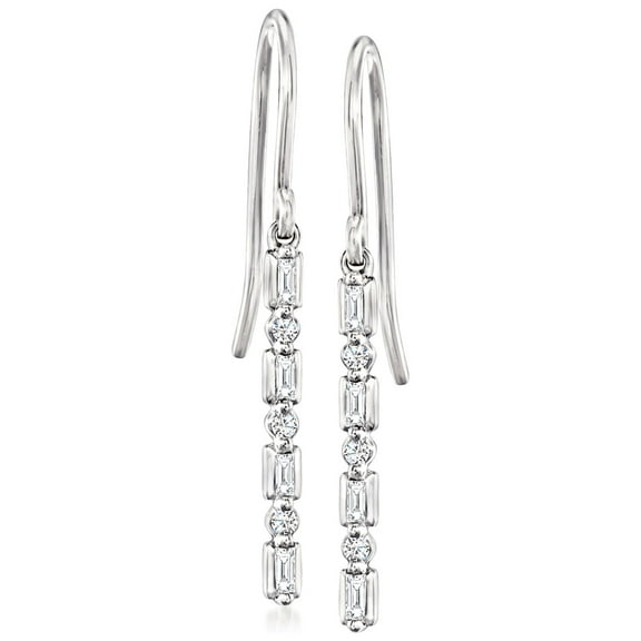 Pure Collection by Ross-Simons 0.10 ct. t.w. Diamond Linear Drop Earrings in Sterling Silver, Women's, Adult