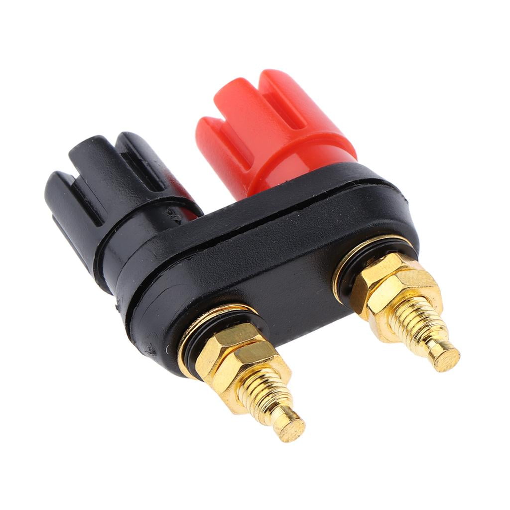 DUAL GOLD PLATED SPEAKER/SUB TERMINAL BANANA PLUG JACK UP TO 8 GAUGE WIRE 