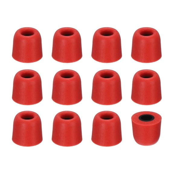 Memory Foam Earbud Tips (4.9mm/0.19"), 12Pack - Medium Ear Bud Replacement Tips Noise Isolation, Ultimate Comfort Secure Fit Buds for Earphones Earplugs, Red