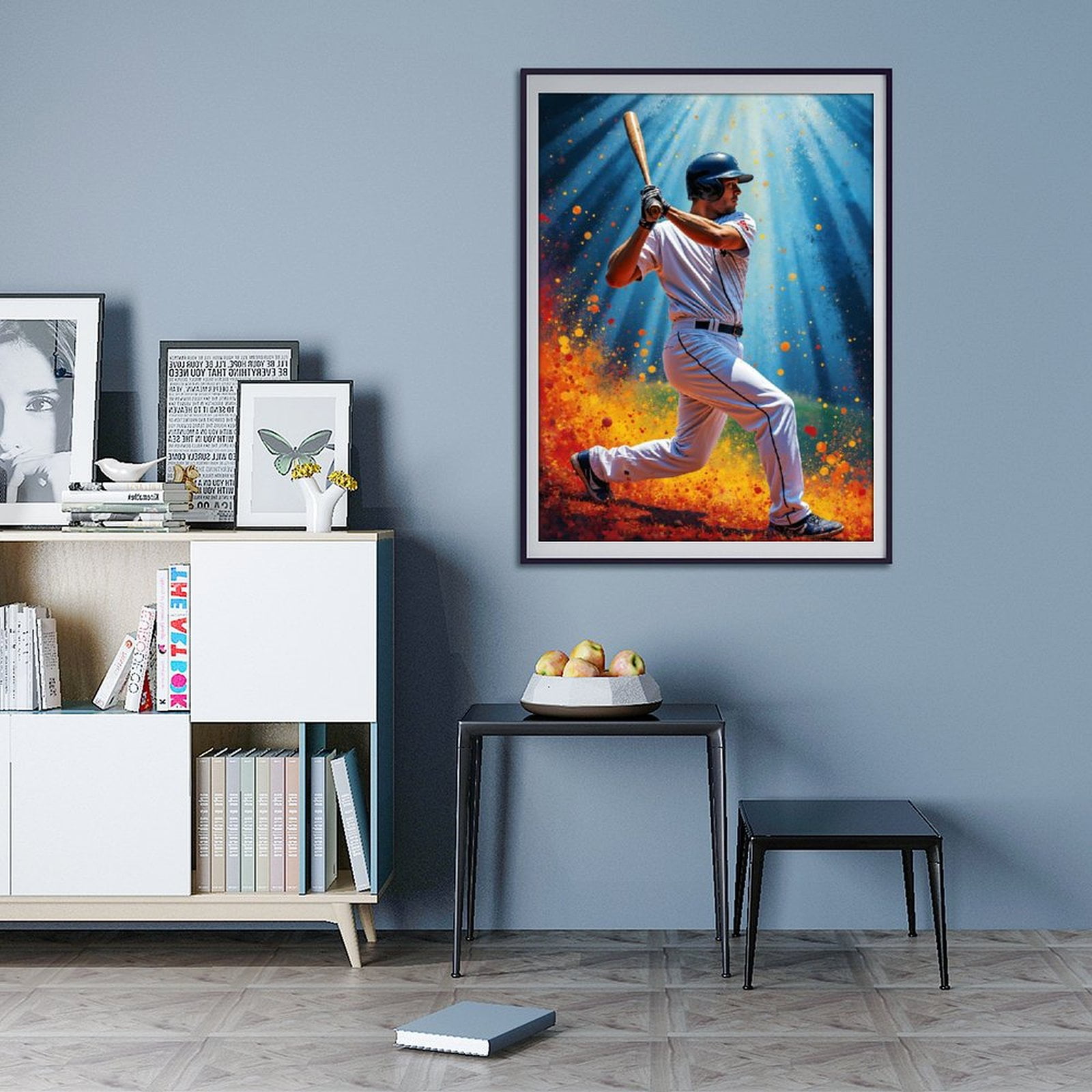 Diamond Art Kit for Adults, Baseball Player Splendid Action Scene Diamond Painting for Adults Beginners, DIY Diamond Art Painting Kits, 5D Diamond Painting Crafts for Home Decor 12x16 Frameless