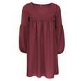 thumbnail image 3 of asdoklhq Womens Plus Size Clearance Dresses,Women Long Sleeve Solid V Neck Solid Narrow Cuffs Loose Mini Dress, 3 of 6