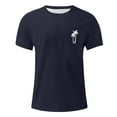thumbnail image 3 of Chemises pour Hommes, Hommes Imprimé Col Rond Décontracté Mode Manches Courtes Blouses Col Rond Chemises, 3 of 4