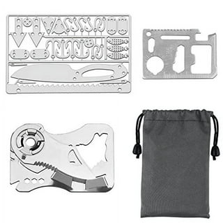 iMounTEK 11 In 1 Stainless Steel Multi-Tool Credit Card Wallet Portable  Survival Pocket Tool Beer Can Opener Knife Fruit Peeler Wrench Saw Blade