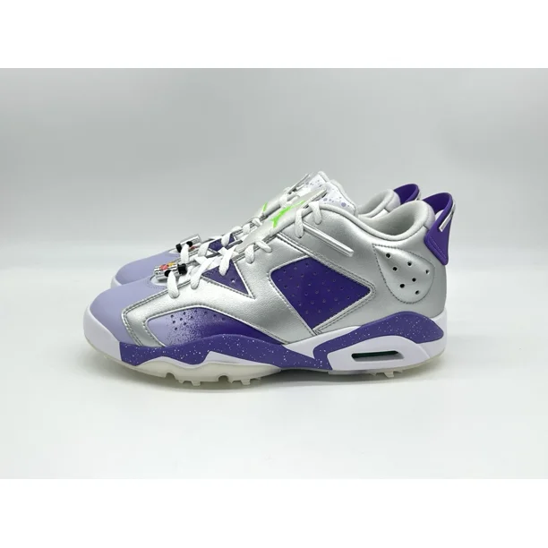 A i r-Jor-dan Retro 6 NRG Men's Size 10 Golf Shoe Purple Metallic Silver FD0205-055