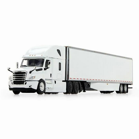 Freightliner 2018 Cascadia High-Roof Sleeper in White With 53 ft. Utility Trailer With Side Skirts