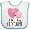 thumbnail image 3 of Inktastic I Love My Great Aunt Two Hugging Hearts Boys or Girls Baby Bib, 3 of 4