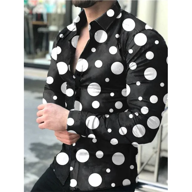 Camisa de hombre de moda de alta calidad 2024, camisa con botones, camisa informal de diseñador con estampado de manga larga, camisa blanca con solapa para hombre
