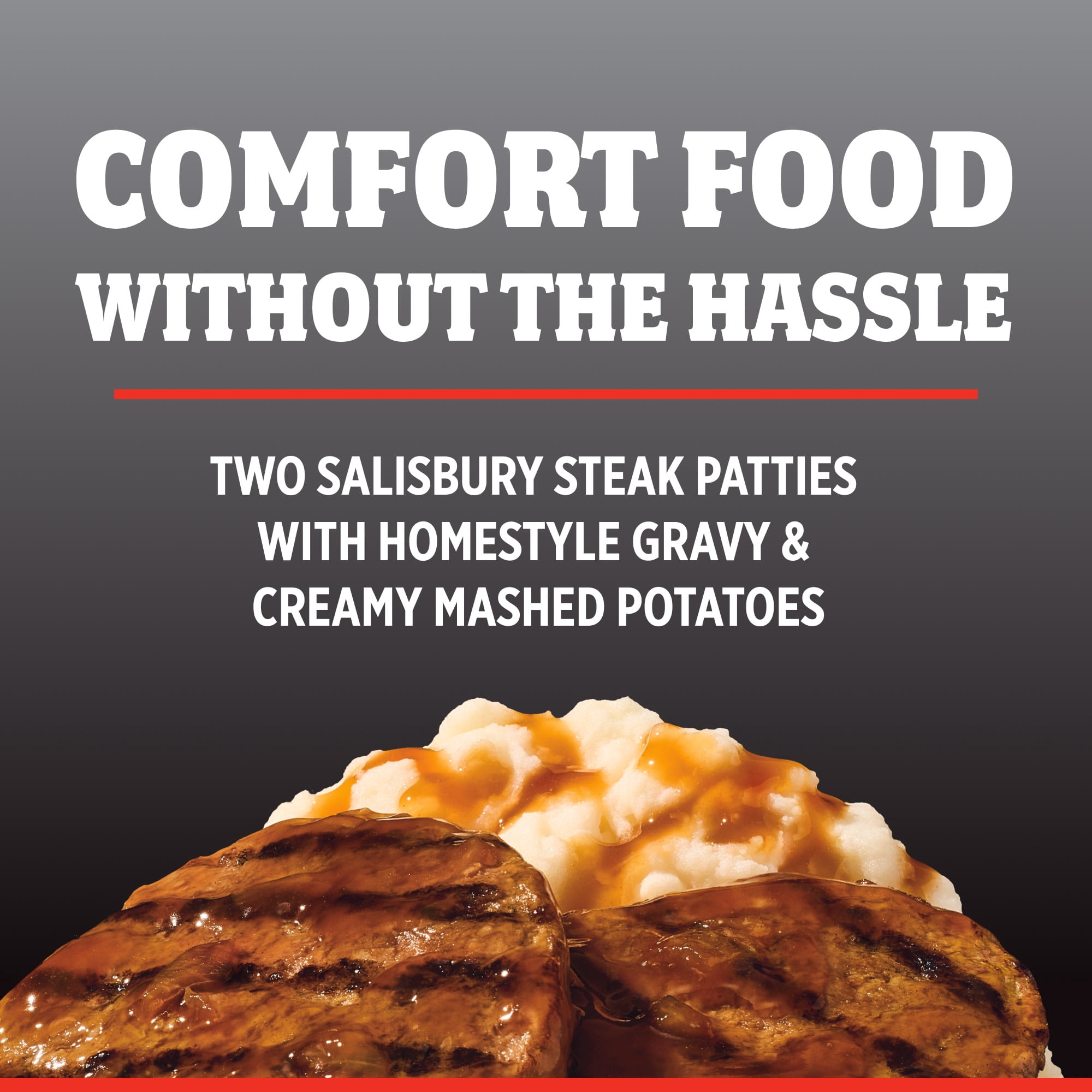 Banquet Double Salisbury Steak, 21g Protein, High Protein Frozen Meal, 12 oz.