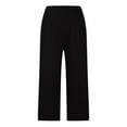 thumbnail image 6 of Bovemsi Summer Women's High Waist Wide Leg Yoga Pants - Loose Fit Workout Pants with Side Pockets, Black, L, 6 of 7