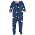 thumbnail image 2 of Gerber Baby & Toddler Girl Snug Fit Footed Cotton Pajamas, 2-Pack, 2 of 12