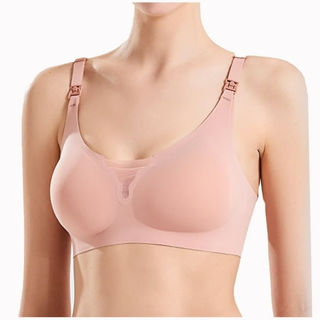 Bcresic Clearance Deals Women s Nursing Bras for Breastfeeding  Front-close Buckle Bralette Jelly Strip Lift Support Maternity Bra  Seamless Soft Wirefree Pregnancy Underwear Red XX-Large