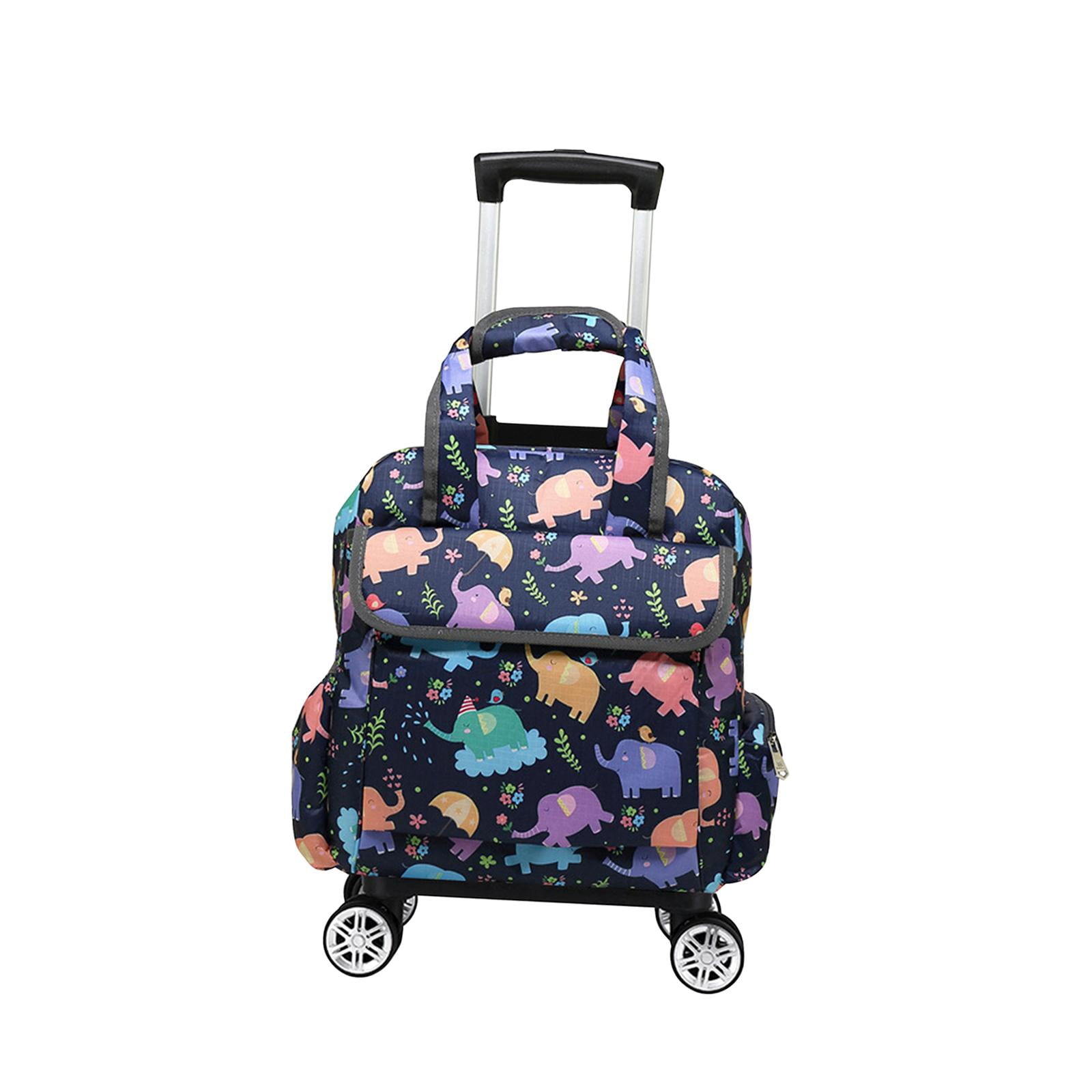 Segolike Travel Duffel Bag, Rolling Duffel Bag, 16 Inch Duffel Bag, Trolley Travel Luggage Bags, Wear-Resistant Garment Bag with Wheels Elephant