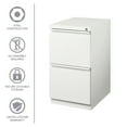 thumbnail image 6 of Hirsh 20" Deep Mobile Pedestal File Cabinet 2 Drawer File-File, Letter Width, White, 6 of 17