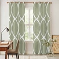 thumbnail image 5 of Kitchen Curtains 84 Inch Length 2 Panels, Sage Green Abstract Grommets Window Treatment Curtain, Modern White Geometric Twisted Art Thermal Curtains Drapes for Living Room/Bathroom, 5 of 9
