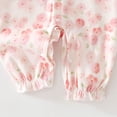 thumbnail image 5 of UYYX Baby Clothes For Girls Baby Girls Floral Collar Sleeve Romper Full Snap Crotch Thin Knit Long Sleeve Spring Picnic Outfit(12-18 Months,Pink), 5 of 7