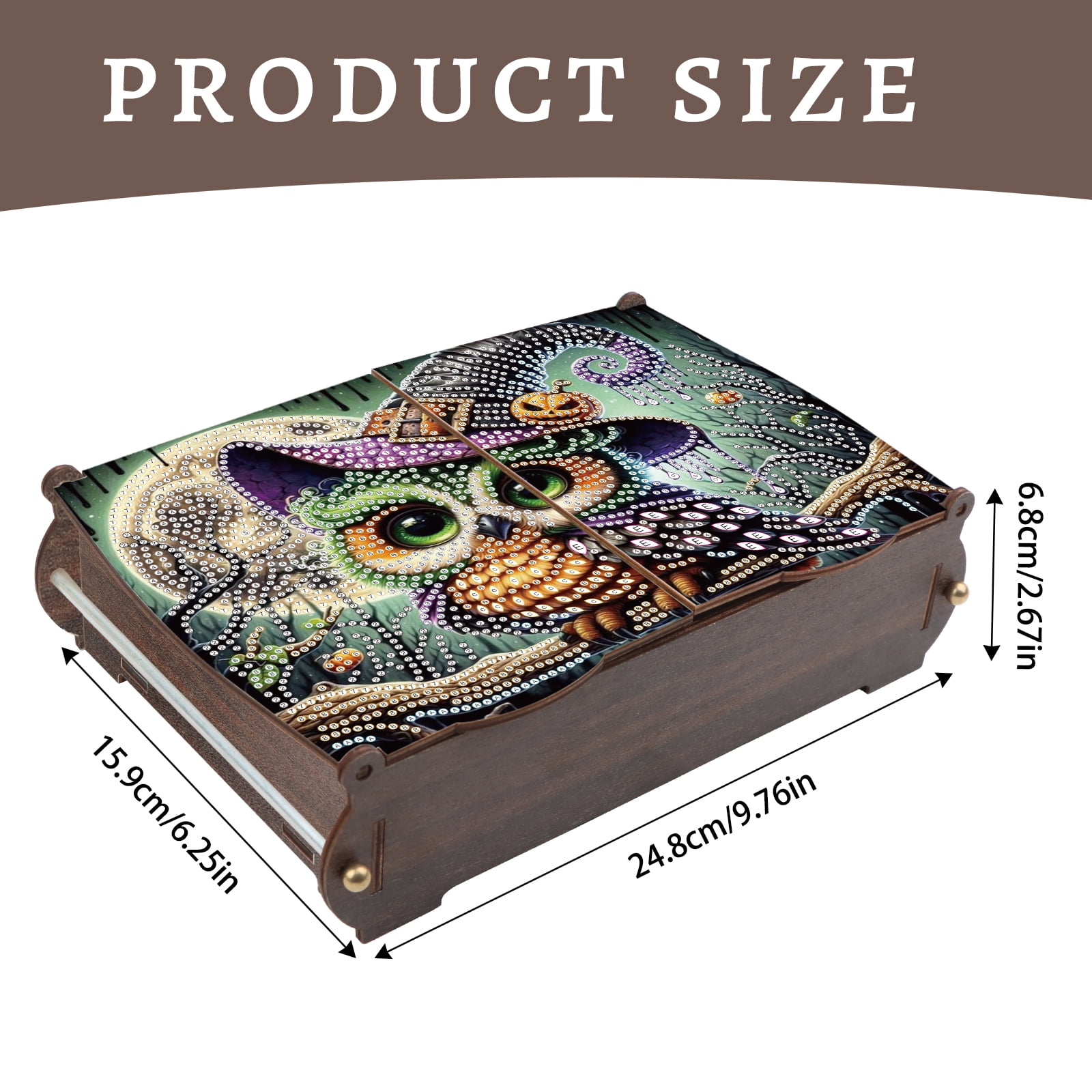 Diamond Painting Kit Storage Box, Halloween Owl DIY Multi-Purpose Craft Storage Box, Suitable for Home Office Holiday Gifts