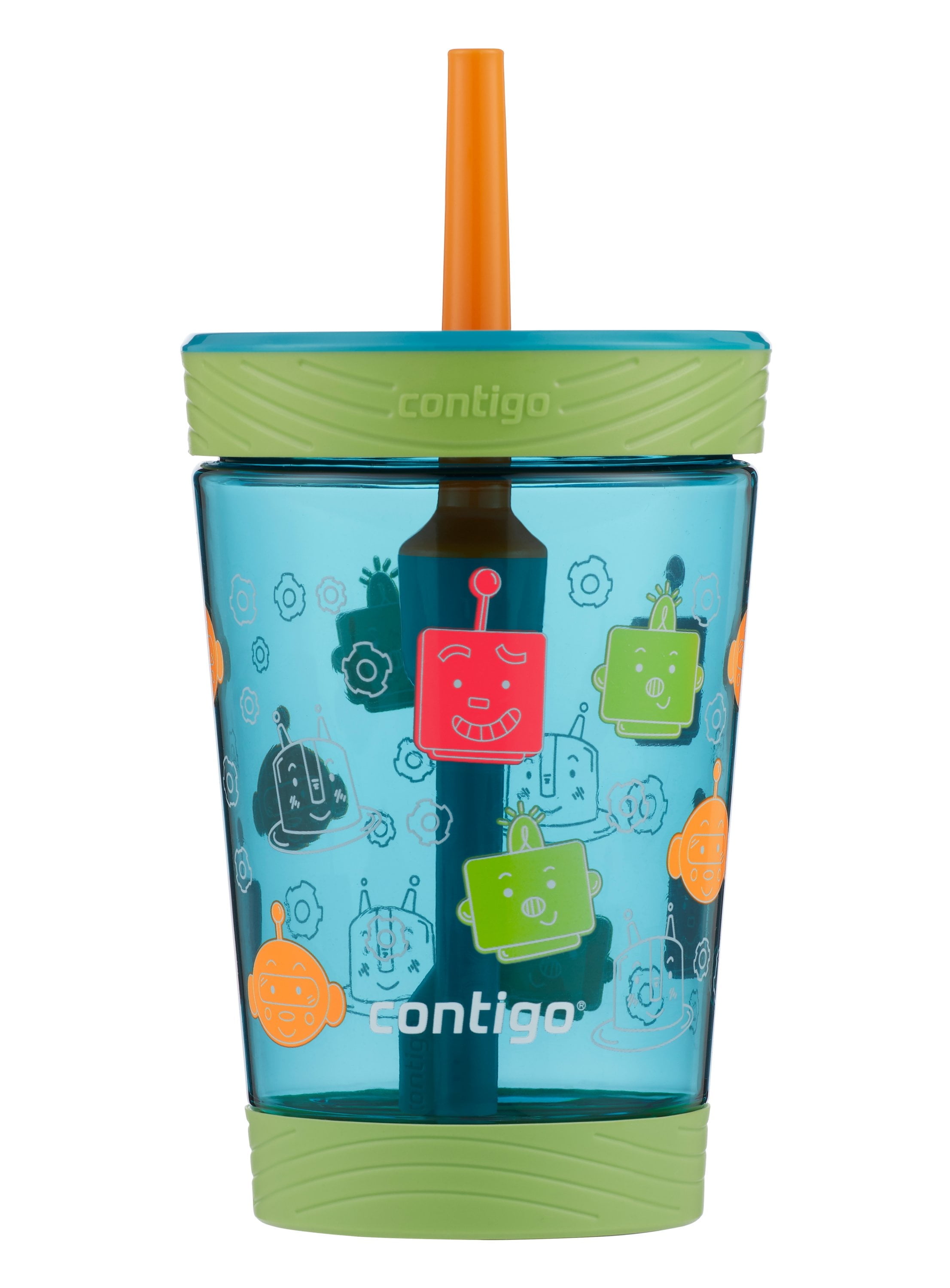  Contigo Kids Spill-Proof 14oz Tumbler with Straw and BPA-Free  Plastic, Fits Most Cup Holders and Dishwasher Safe, 2-Pack Dragonfruit  Wildflowers & Blue Poppy Clouds : Baby