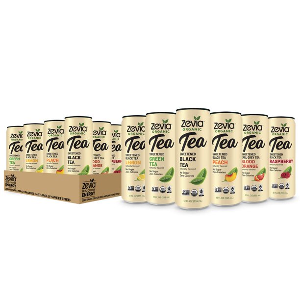 Zevia Organic Tea Time Variety Pack, 12 Count, SugarFree