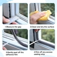 thumbnail image 4 of Pedoxline Self-Adhesive Weather Stripping for Doors and Windows, 32.8 ft (10m) Sound Proofing Door Seal, Gray, 4 of 5