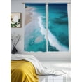 thumbnail image 4 of Ocean Beach Sheer Curtains 72 Inch Long 2 Panels, Minimalist Summer Sea Waves Light Filtering Rod Pocket Curtains, Sheer Voile Drapes for Living Room Bedroom, 52"x72", 4 of 8