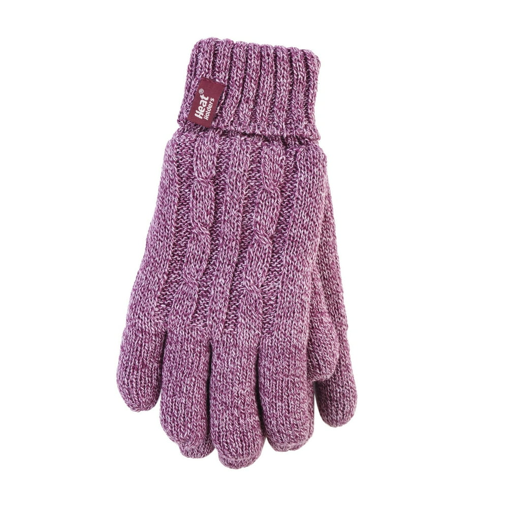 Grabber Grabber Heat Holders Ladies Knit GlovesRoseSmall/Medium