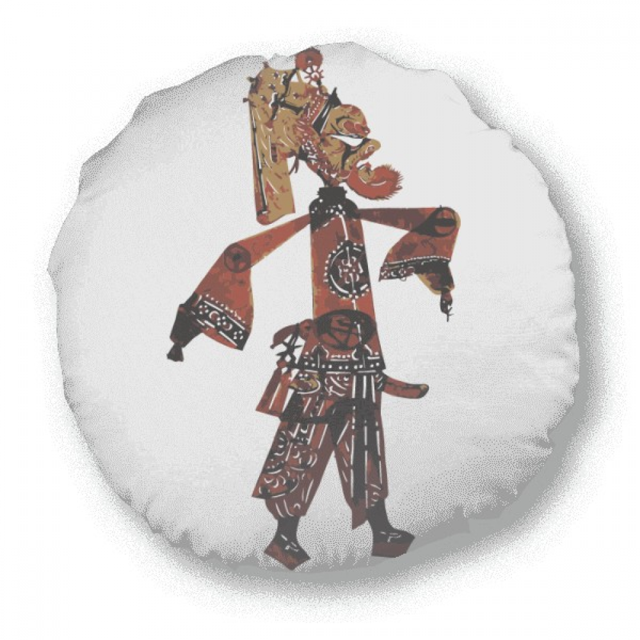 China Shadow Play Chinese Opera Round Throw Pillow Home Decoration Cushion