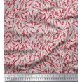 thumbnail image 1 of Soimoi Tissu en Coton Cambric Baies Rouges Fruits Tissu Imprimé au Mètre 56 Pouces de Large, 1 of 5
