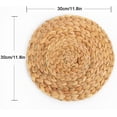 thumbnail image 2 of Natural Water Hyacinth Weave Placemat Round Braided Rattan Tablemats -11.8/13.5/14.5 inch, 2 of 7