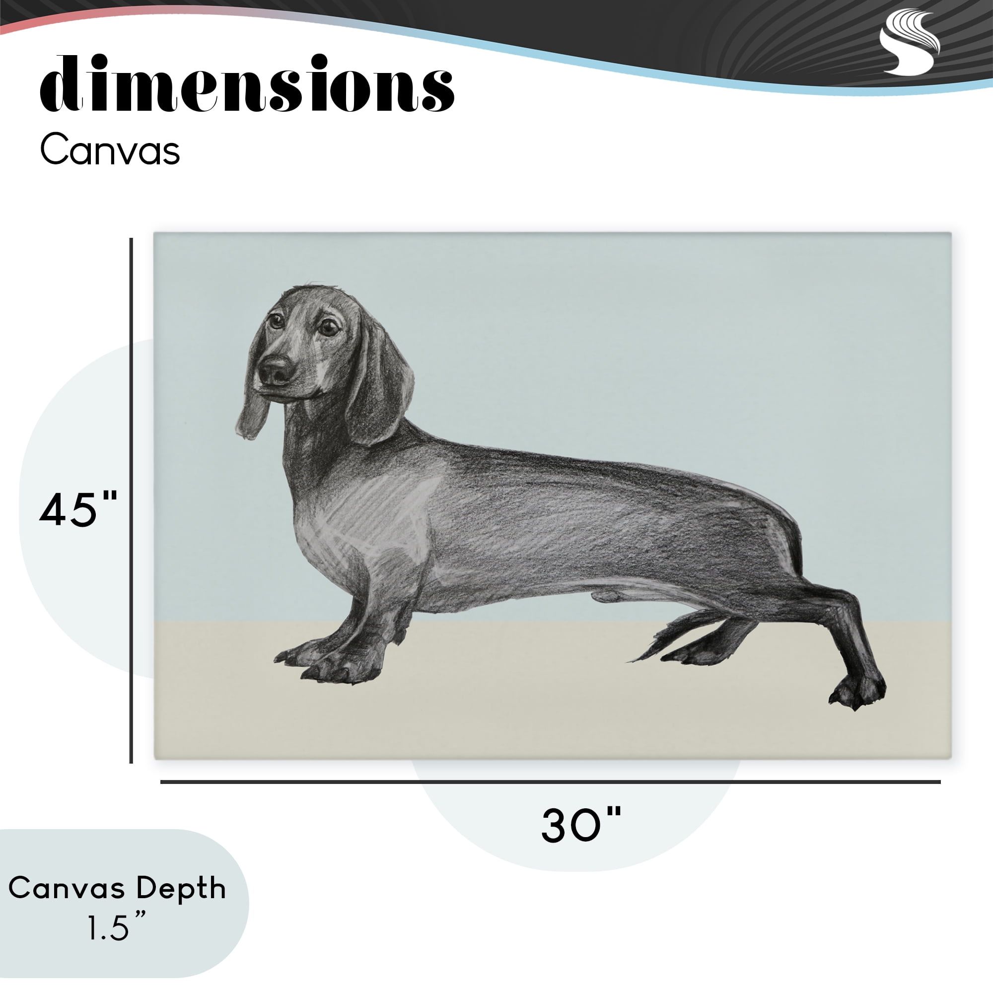Stupell Industries Sketched Dachshund on Blue Canvas Wall Art, design by Violeta Vollmer