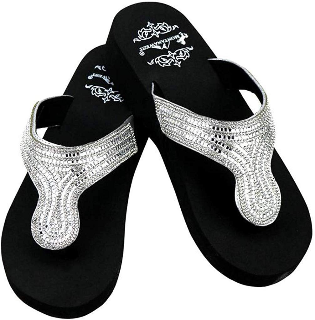 Montana West - Montana West Flip Flop Sandals Hand Beaded Embroidered ...
