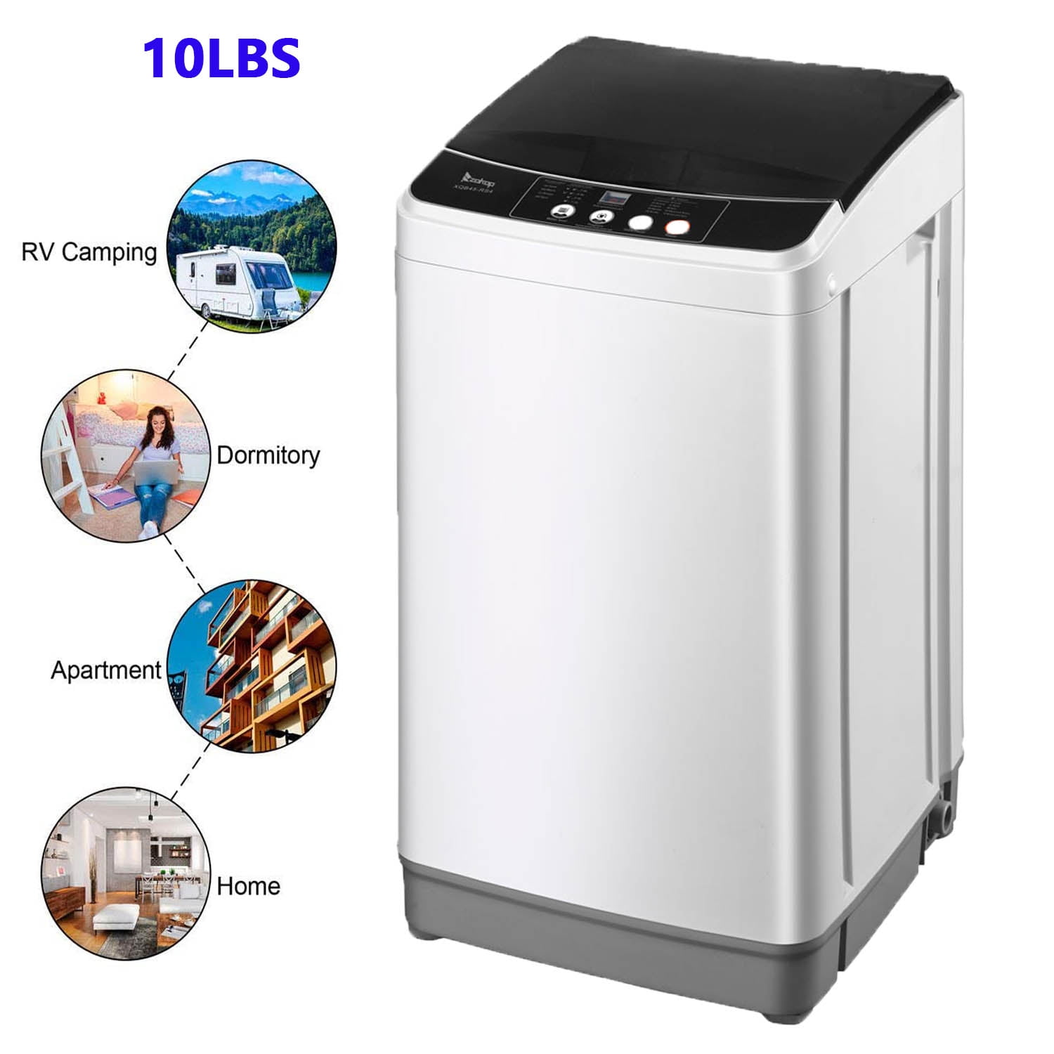 Full Automatic Mini Washing Machine, DFITO 10LBS Capacity Portable